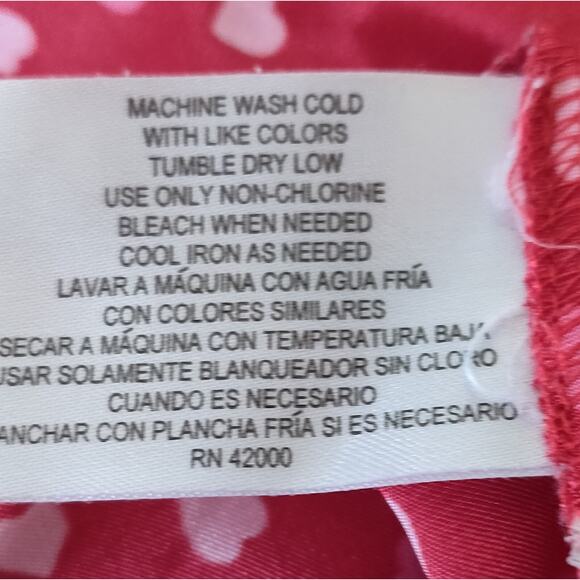 Jaclyn Smith Nightgown 1X Red Satin Lace Trim Hearts Valentine's Day Lingerie 1X - Picture 11 of 11